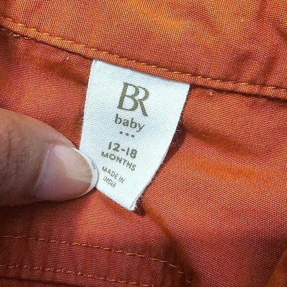 Banana Republic Kids Short Sleeve Top Shirt Burnt Orange Button Up - Picture 4 of 4